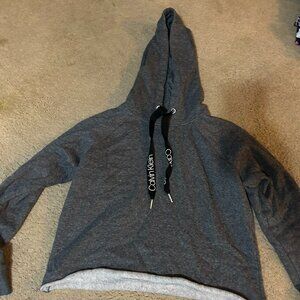 gray cropped sweatshirt Calvin Klein